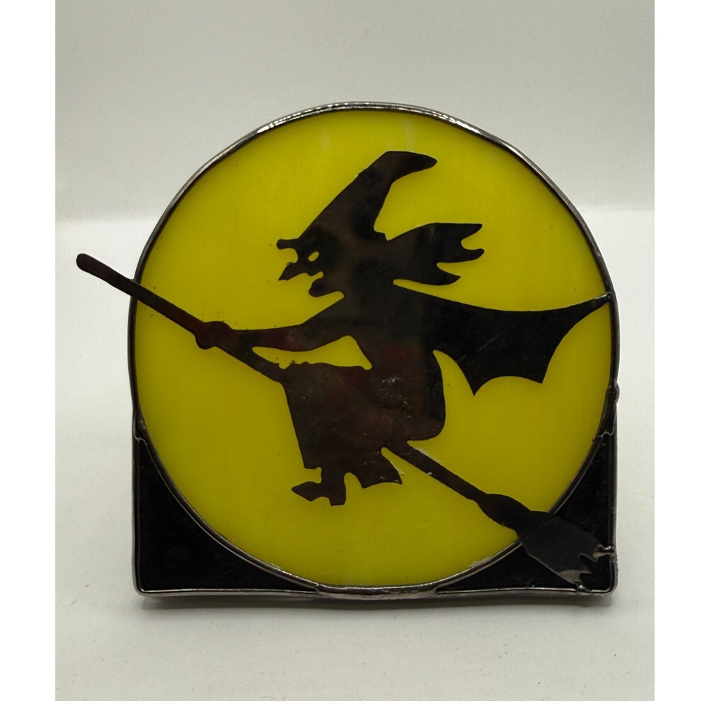 Midwest of Cannon Falls Witch Stained Glass Halloween Candle Holder Votive 3.5"